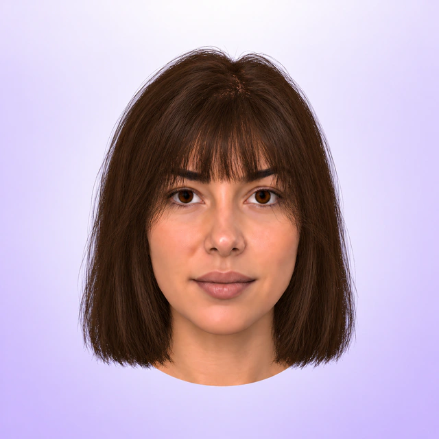 Default model with blunt fringe