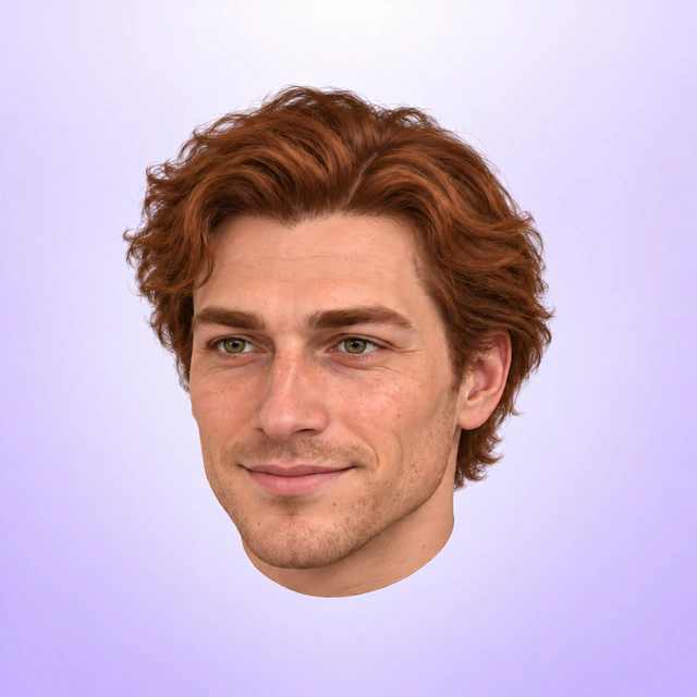 Illustrative 3D twin on lavender: copper waves